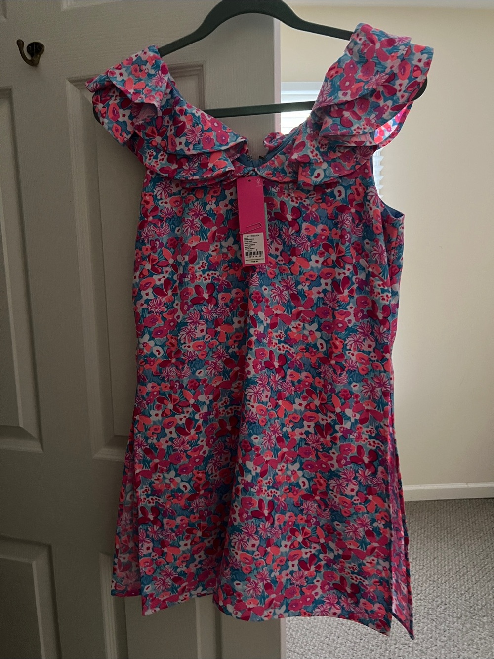 NWT Lilly Pulitzer Linwood Ruffle Romper Aura Pink Baby Bloomer 4